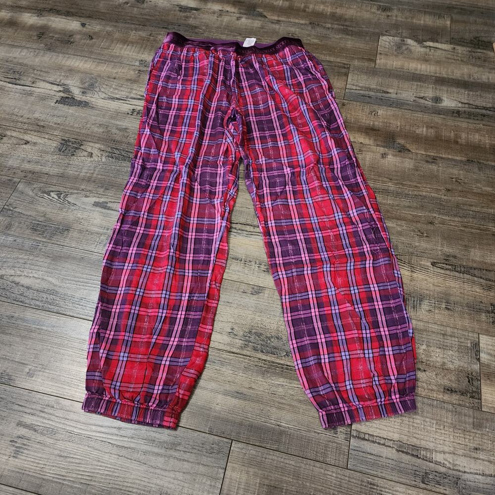 Victoria's Secret Women's sleep pants purple pink plaid Size Small 2539